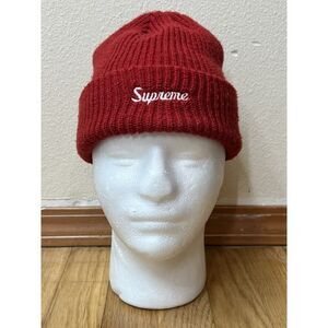 Supreme Loose Gauge Acrylic Beanie Hat OS One Size Dark Brick Red